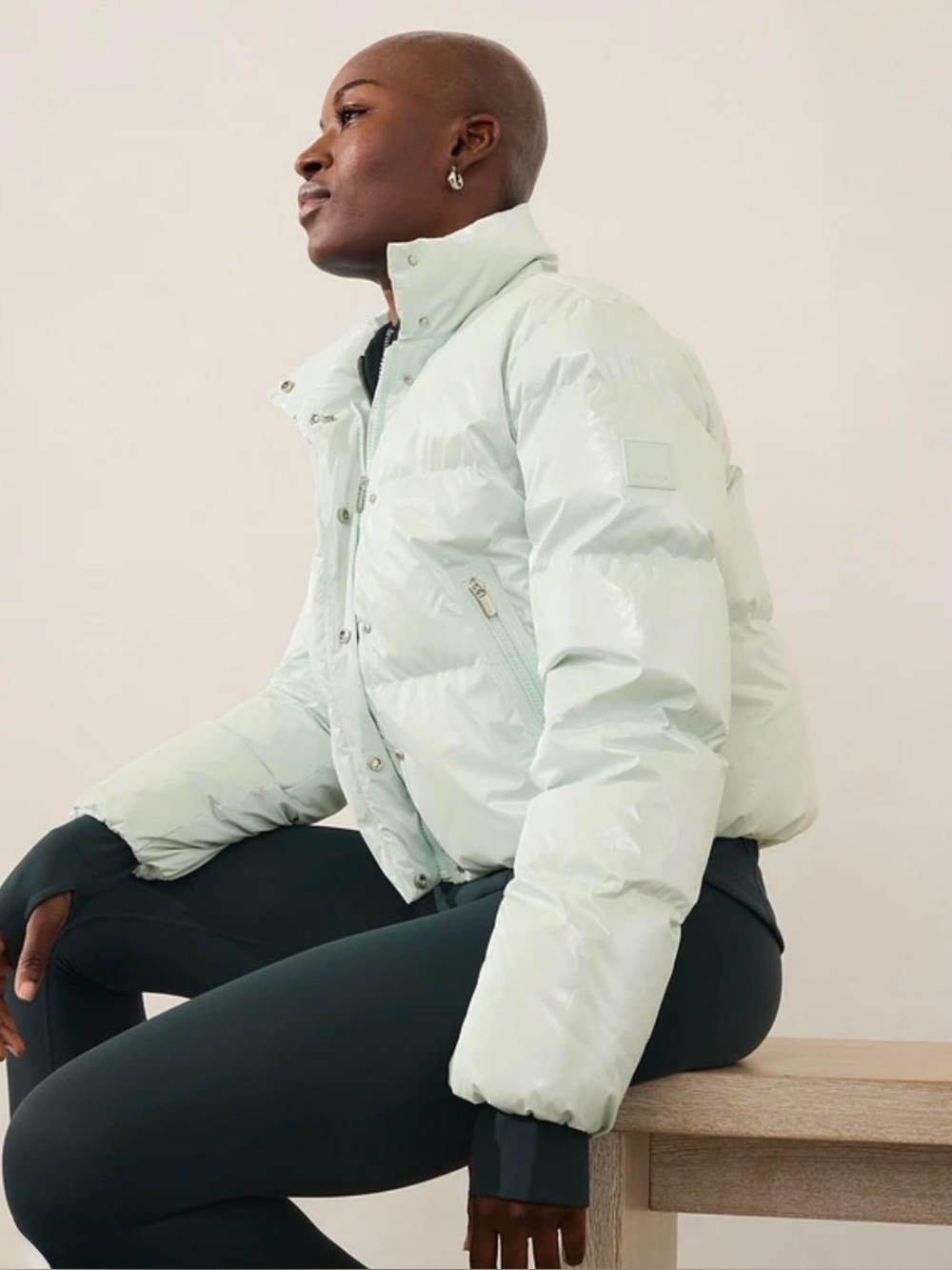 Athleta SUMMIT CROPPED SHINE DOWN PUFFER